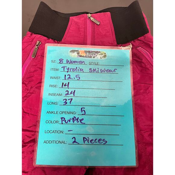 Tyrolia by Head VTG Skiwear Women’s 2 PC SZ 8 Apres 80s Y2K Purple Fleece Snow - Picture 15 of 16